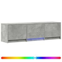 mueble de tv  mueble de salon  gabinete de tv con led con led gris concreto 140 x 34 x 40 cm
