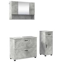 juego de muebles de bano 3 uds gris concreto 765 x 35 x 64 cm vidaxl