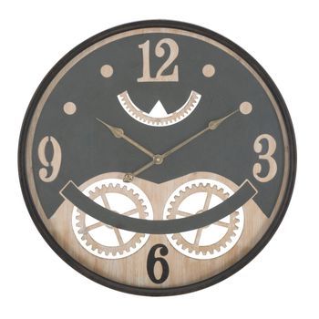 Reloj De Pared De Metal Negro Ø Cm 67x6,5