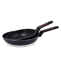 set 2 sartenes aluminio negro 20-24 cm