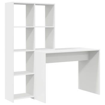 Escritorio - Mesa De Ordenador Blanco 138.5 X 55 X 143 Cm Madera Contrachapada