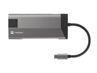 adaptador natec fowler plus usb-c-3xusb 30hdmi 4kusb-c pdrj45sdmsd