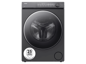 Lavadora secadora - Haier HWD90BP14367GTUS, 9 kg/5 kg, Inverter, 1400rpm, Flexy Time, Ciclo Allergy Care, Ropa de bebé, Inox
