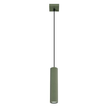 Lámpara de techo verde oliva aluminio alt. 8 cm