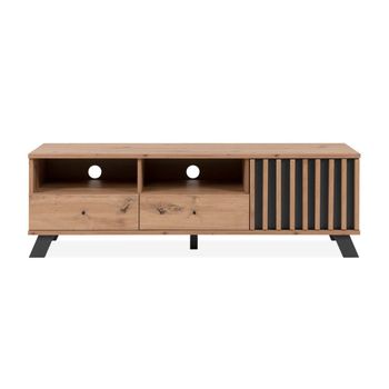 Mueble de tv 1 puerta y 2 cajones l138 cm - decor roble artesanal