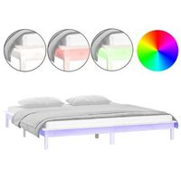 estructura de cama con led madera maciza blanca 180x200 cm vidaxl