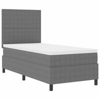 cama box spring led gris claro y  90 x 190 cm tela de pana vidaxl