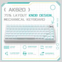 teclado mecanico con cable ajazz ak820 75 intercambiable en caliente retroiluminado rgb control de perilla    para oficina y juegos