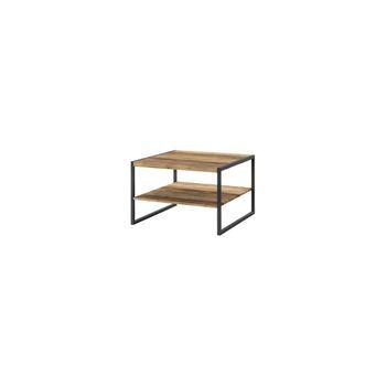 Mesa Baja Cuadrada Estilo Industrial Colección Zola. Color Picea Y Negro.