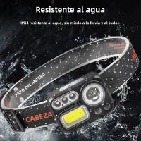 linterna frontal inductiva led para pesca nocturna carga tipo c bateria de larga duracion luz fuerte ultrabrillante