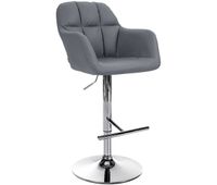 taburete de bar natoma en polipiel simil cuero gris 59x57x97 cm