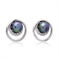 pendientes de perlas brillantes plata 925