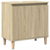 armario de lavabo  mueble de lavabo madera contrachapada roble sonoma 58x33x60 cm