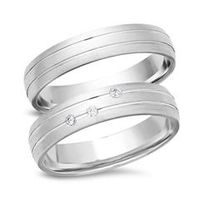 alianzas 14 quilates oro blanco 3 diamantes