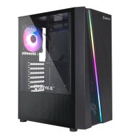 unykach glayze caja pc atx negra rgb cristal templado usb 30