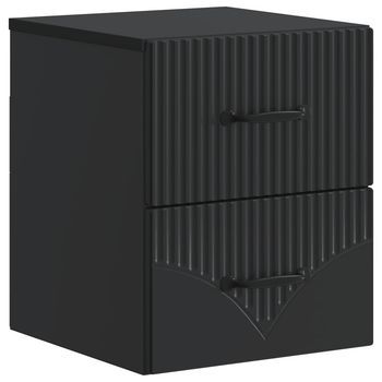Mesita De Noche De Pared Con Cajón Negro 34,5 X 33 X 40 Cm Vidaxl