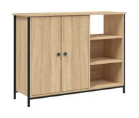 vidaxl aparador de madera de ingenieria roble sonoma 100x33x75 cm