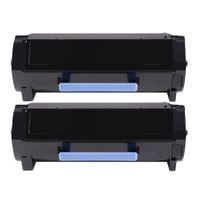 compatible twin pack lexmark 51b2h00 black high capacity toner cartridges 2 pack