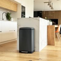 cubo de basura de cocina de pedal gris  40l