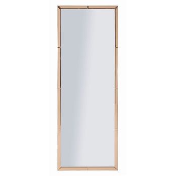 Espejo De Pared Con Marco De Cristal Rosa 55x2x150 Cm