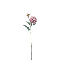 tallo de dalia artificial con capullo rosa y amarillo h64