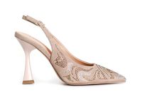 zapato de salon abierto por detras en ante con micro tachuelas powder