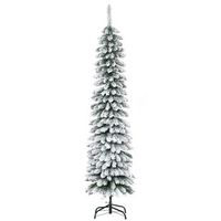 arbol de navidad estrecho nevado 180 cm verdeblanco