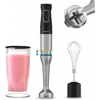 Cecotec Batidora de Mano Katana 15 Cream B. 1500 W, 21 Velocidades y Turbo, 4 hojas con Titanio Negro, Campana antisalpicaduras