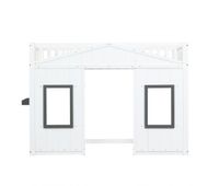 cama litera 90x200cm - con escalera proteccion lateral y ventana - blanca
