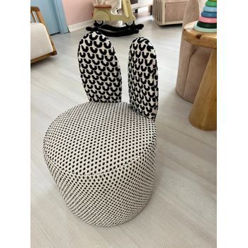 Pouff Conejo Bunny Negro Blanco