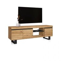 mueble tv con patas y almacenamiento 160 cm ebos up roble nude - ceniza 160 x 53 x 40 cm