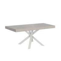 mesa extensible clerk premium cashmere 90194x90 cm con patas blancas