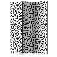 biombo - black and white maze 135x172 cm