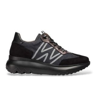 Wonders para mujer. A-4001_5640_5792 Zapatillas de Piel Ultrafly 01 Negro (36), Plano, 1 a 3cm, Cordones, Casual