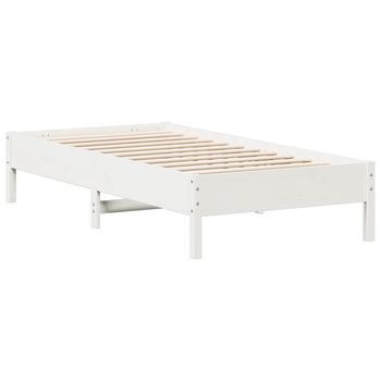 Estructura De Cama Sin Colchón Madera Maciza Blanca 75x190 Cm Vidaxl