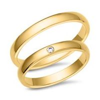 alianzas 14 quilates oro amarillo con diamante