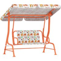 aiyaplay balancin para ninos columpio de jardin 2 plazas 112x75x120cm naranja   aosom espana