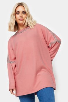 Yours Jersey Rosa Con Tachuelas, Mujer Curvy Y Tallas Grandes, Yours
