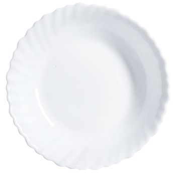 Fuente honda vidrio opal blanca 28 cm