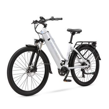 Bicicleta Eléctrica Urbana Pure Unicorn U8, 48 V, 500 W, Motor Central, Batería Samsung, Color Blanco Para Desplazamientos Diarios.