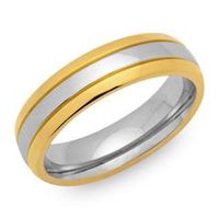 anillo moderno de acero inoxidable chapado en oro