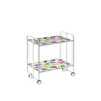 carrito auxiliar plegable bauhaus con ruedas - armazon metalico blanco 2 niveles y 4 posiciones ajustables47