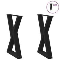 patas para mesa de comedor 2 unidades color negro 50 x 72-733 cm acero vidaxl