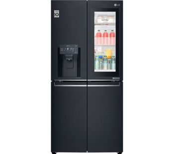LG InstaView GMX844MCKV Slim American-Style Smart Fridge Freezer - Black, Black