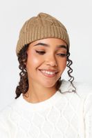 gorro beige de punto de ochos