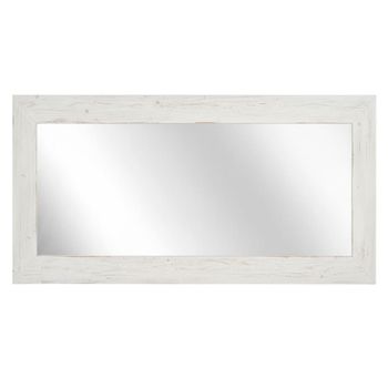 Espejo rectangular de madera maciza en blanco envejecido 70x140cm