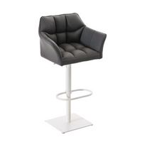 taburete de bar damaso con tapizado de polipiel simil cuero gris 45x64x88 cm clp