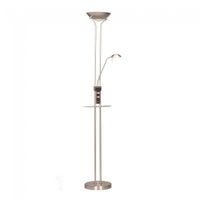 lampara de pie led con repisa olimpia niquel 18w5w