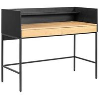 escritorio madera y negro con 2 cajones arthur