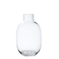 jarron decorativo redondeado de vidrio transparente h28